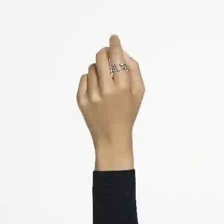 Resim Constella Yüzük, Set (2), Yuvarlak kesim, Beyaz, Rodyum kaplama