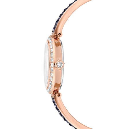 Resim Matrix pearl bangle Saat, İsviçre Üretimi, Kristal bileklik, Siyah, Pembe altın rengi yüzey