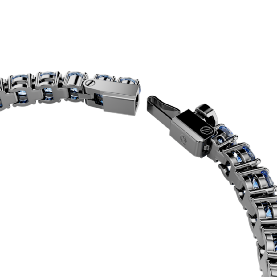 Resim Matrix Tennis bileklik, Yuvarlak kesim, Mavi, Rutenyum kaplama