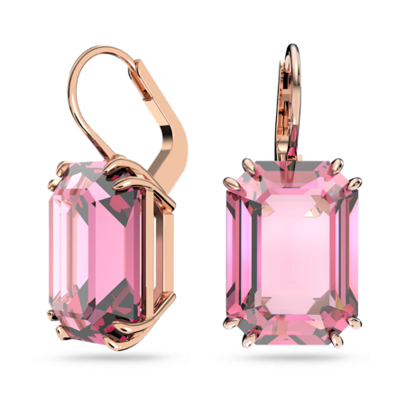 Resim Millenia damla küpeler, Sekizgen kesim, Pembe, Pembe altın rengi kaplama