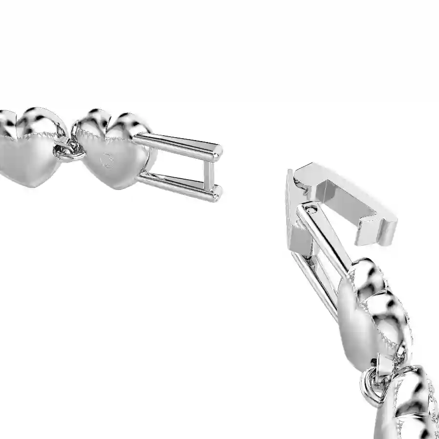 Resim Ariana Grande x Swarovski Tennis bileklik, Karışık kesimler, Kalp, Beyaz, Rodyum kaplama