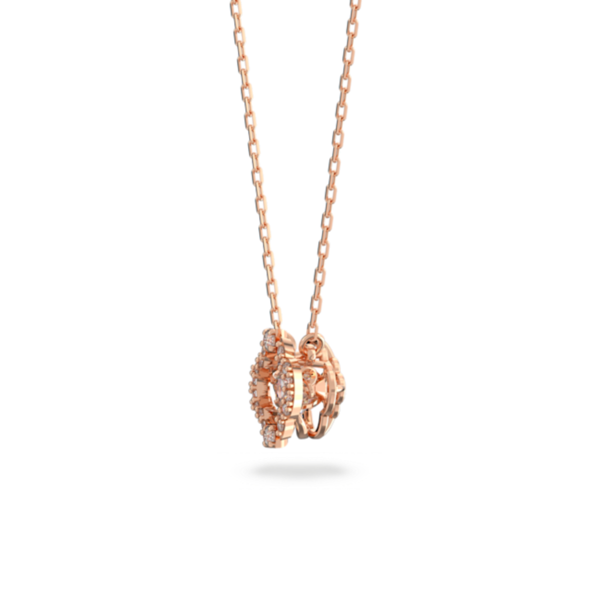 Resim Swarovski Sparkling Dance Kolye, Yonca, Beyaz, Pembe altın rengi kaplama