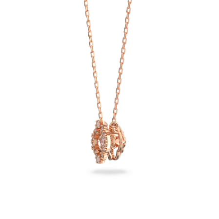 Resim Swarovski Sparkling Dance Kolye, Yonca, Beyaz, Pembe altın rengi kaplama