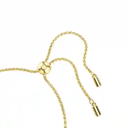 Resim Imber Tennis bileklik, Karışık yuvarlak kesimler, Beyaz, Altın rengi kaplama