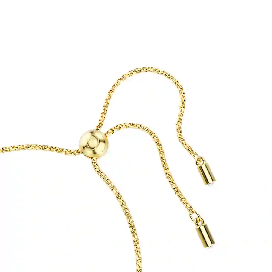 Resim Imber Tennis bileklik, Karışık yuvarlak kesimler, Beyaz, Altın rengi kaplama