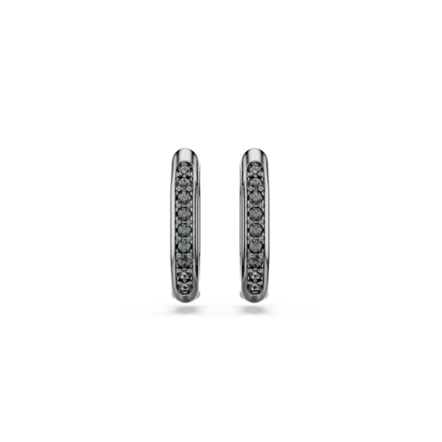 Resim Dextera halka küpeler Sekizgen şekil, Yuvarlak kesim, Küçük, Siyah, Rutenyum kaplama