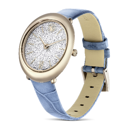 Resim Imber Saat, İsviçre Üretimi, Deri kayış, Mavi, Şampanya altın rengi yüzey
