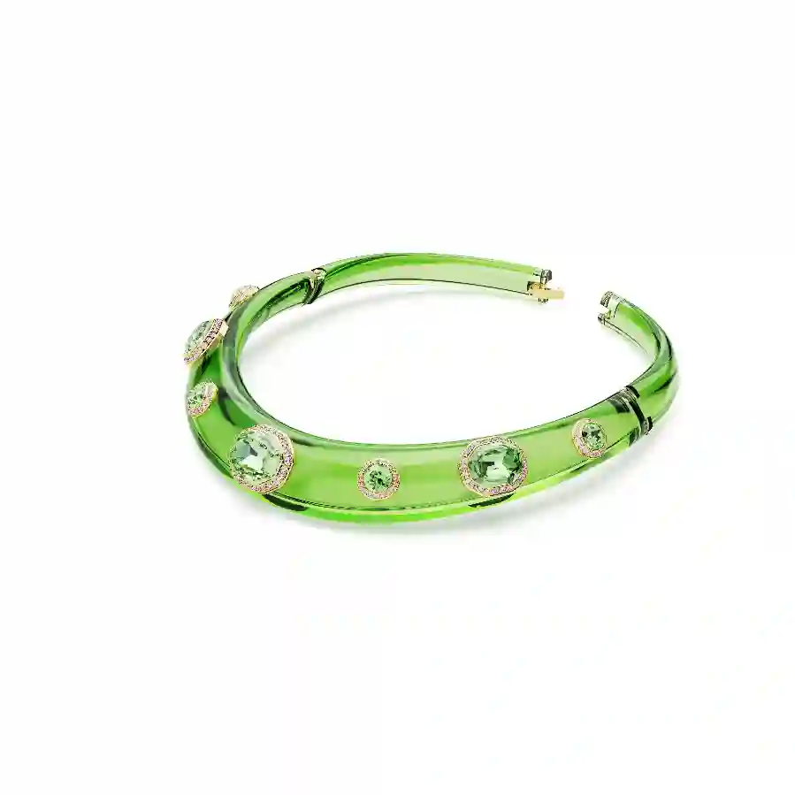 Resim Gerdanlık, Karışık kesimler, Yeşil, Altın rengi kaplama