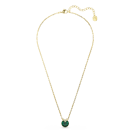 Resim Bella V Kolye, Yuvarlak kesim, Yeşil, Altın rengi kaplama