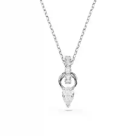 Resim Mesmera Set, Armut kesim, Yuvarlak kesim, Beyaz, Rodyum kaplama