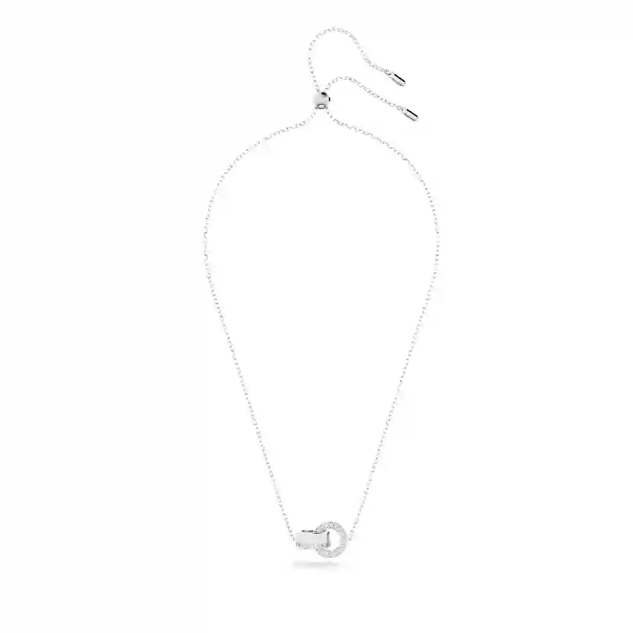 Resim Hollow Kolye, Kilitlenmiş döngü, Beyaz, Rodyum kaplama