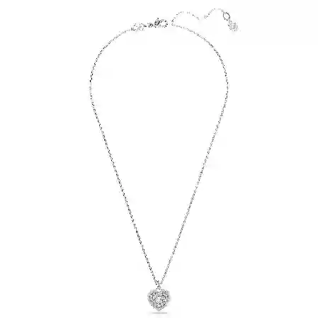 Resim Hyperbola Kolye, Kalp, Beyaz, Rodyum kaplama