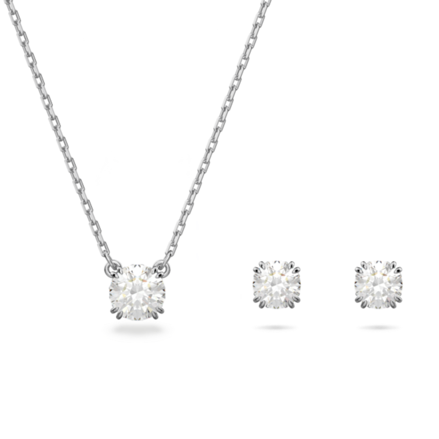 Resim Constella Set, Yuvarlak kesim, Beyaz, Rodyum kaplama