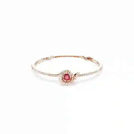 Resim Snake Bileklik, Karışık kesimler, Yılan Yılı, Kırmızı, Pembe altın rengi kaplama