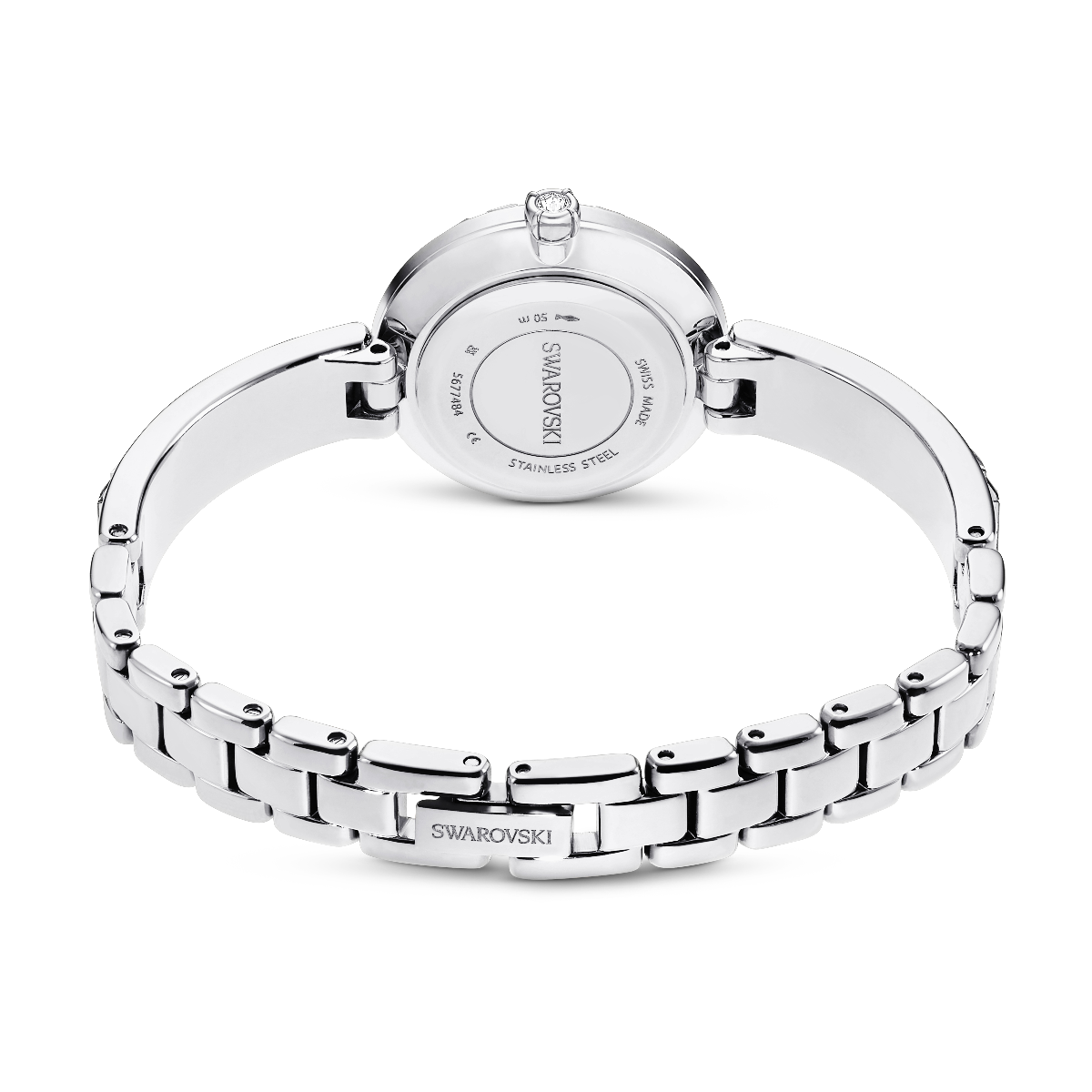 Resim Matrix Bangle Saat, İsviçre Üretimi, Kristal bileklik, Beyaz, Paslanmaz çelik