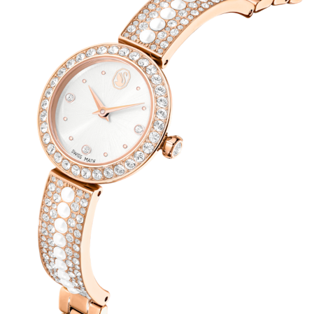 Resim Matrix Pearl Halka bileklik saat, İsviçre Üretimi, Kristal bileklik, Pembe altın rengi yüzey