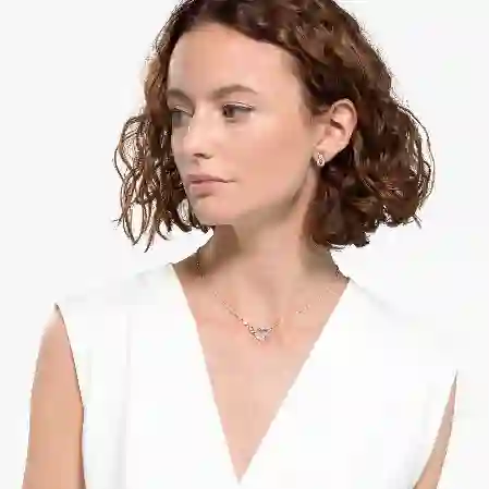 Resim Swarovski Infinity Set, Sonsuzluk ve kalp, Beyaz, Karışık metal yüzey