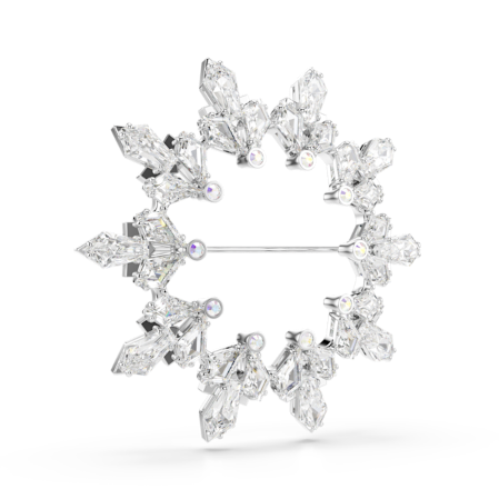 Resim Idyllia Broş, Karışık kesimler, Kar tanesi, Beyaz, Rodyum kaplama