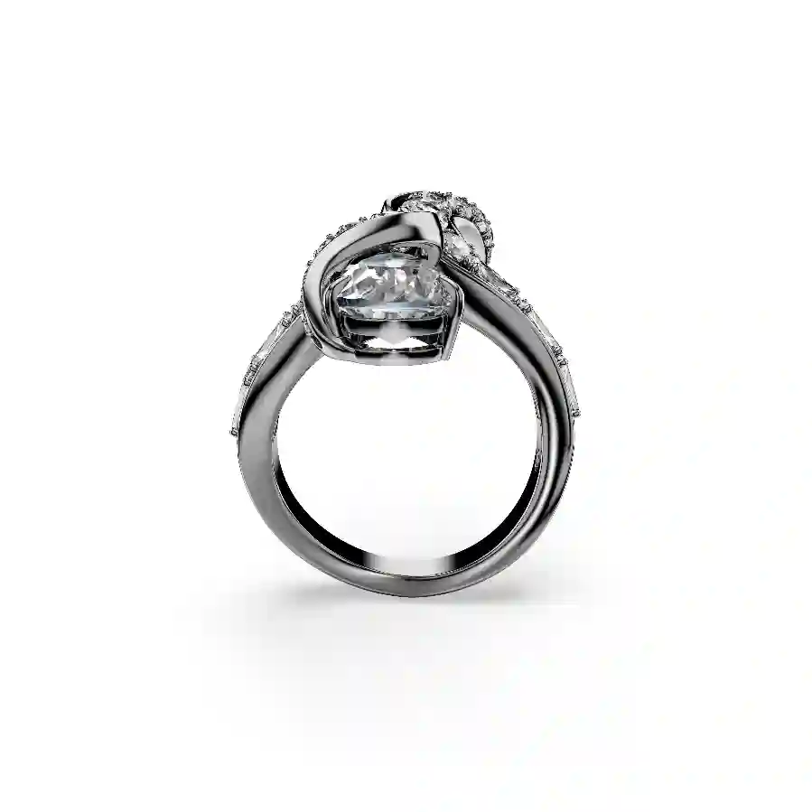 Resim The Vienna Collection Açık Yüzük, Tüy, Beyaz, Rutenyum kaplama