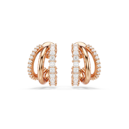 Resim Hyperbola halka küpeler, Karışık kesimler, Mini, Beyaz, Pembe altın rengi kaplama