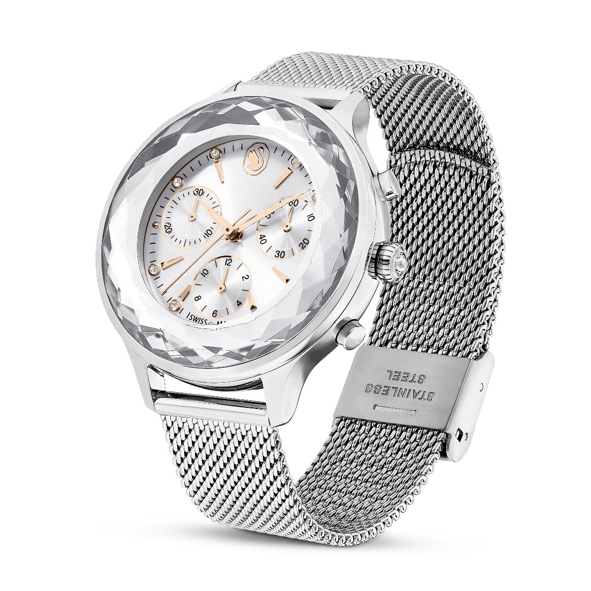 Resim Nova Chrono Saat, İsviçre Üretimi, Metal bileklik, Gümüş Rengi, Paslanmaz çelik