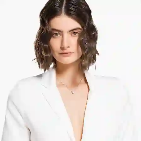 Resim Angelic Kolye, Yuvarlak kesim, Beyaz, Rodyum kaplama