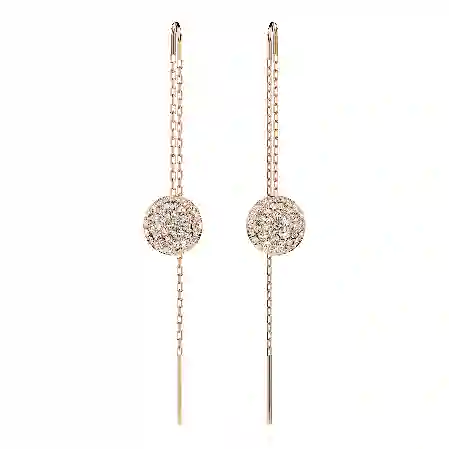 Resim Meteora damla küpeler, Beyaz, Pembe altın rengi kaplama