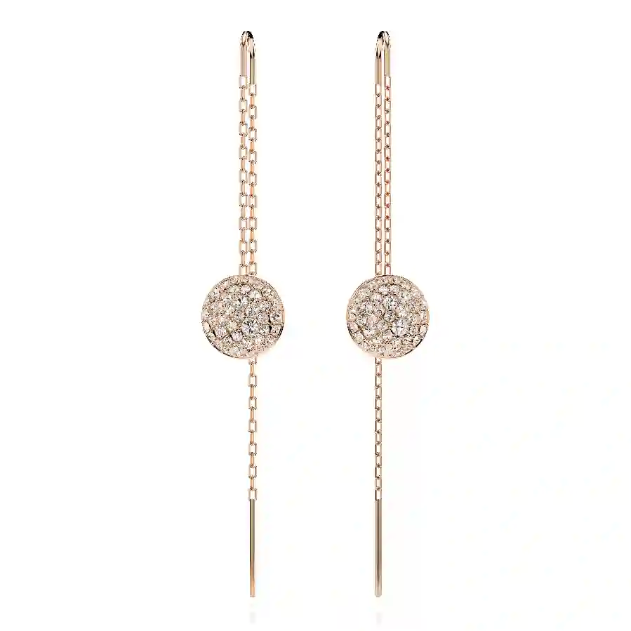 Resim Meteora damla küpeler, Beyaz, Pembe altın rengi kaplama