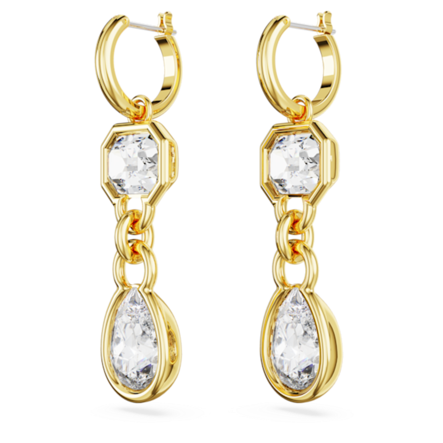 Resim Imber damla küpeler, Karışık kesimler, Beyaz, Altın rengi kaplama