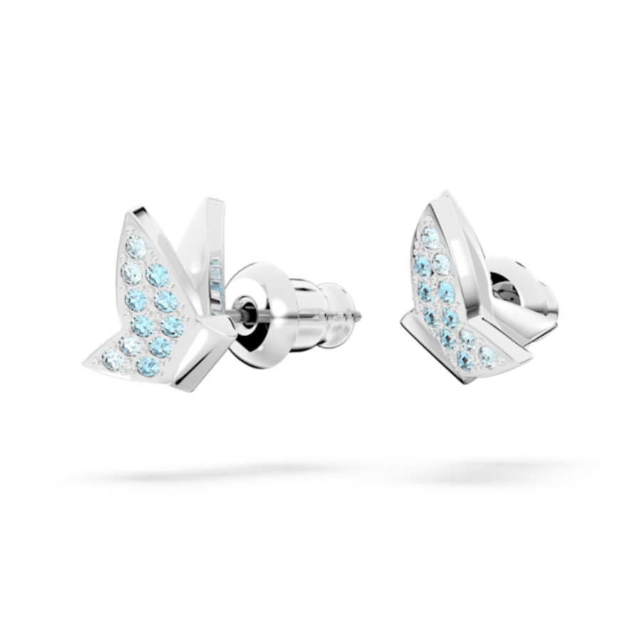 Resim Idyllia Lilia düğme Küpeler, Kelebek, Mavi, Rodyum kaplama