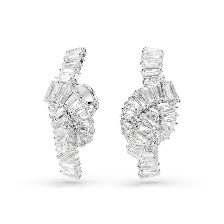 Resim Matrix Küpeler, Baget kesim, Düğüm, Beyaz, Rodyum kaplama