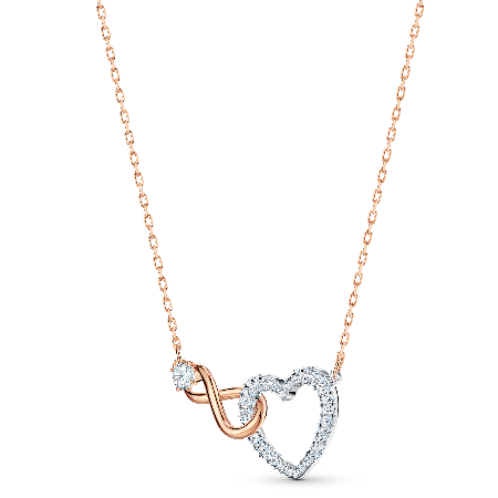 Resim Swarovski Infinity Set, Sonsuzluk ve kalp, Beyaz, Karışık metal yüzey