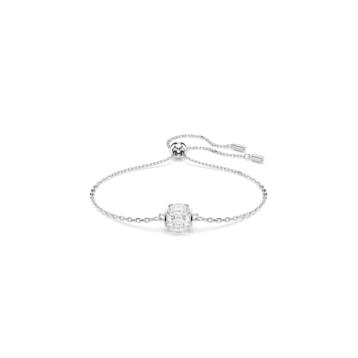 Resim Birthstone Bileklik, Kare kesim, Nisan, Beyaz, Rodyum kaplama