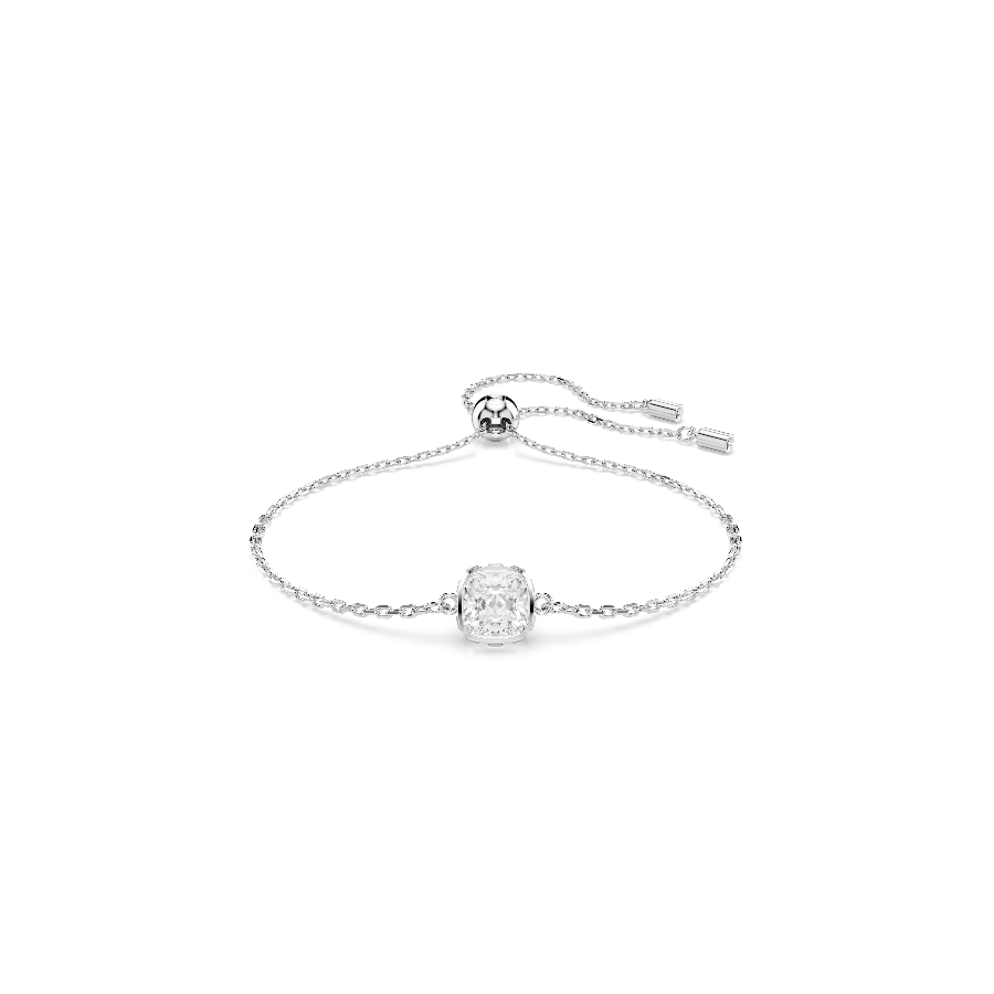Resim Birthstone Bileklik, Kare kesim, Nisan, Beyaz, Rodyum kaplama