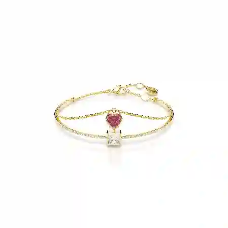 Resim Chroma Bileklik, Kalp, Kırmızı, Altın rengi kaplama