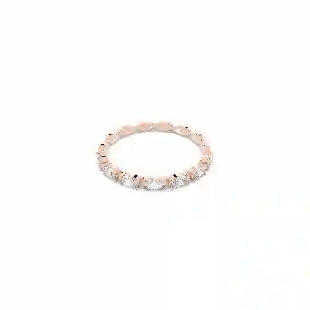 Resim Vittore Yüzük, Markiz kesim, Beyaz, Pembe altın rengi kaplama