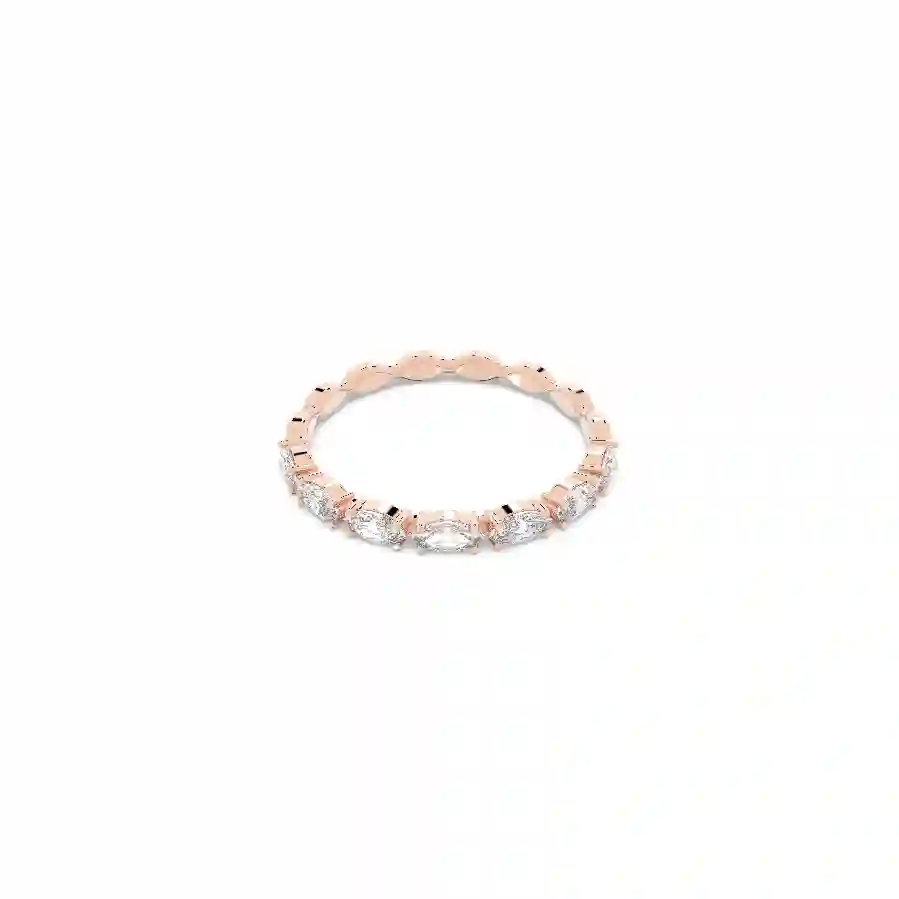 Resim Vittore Yüzük, Markiz kesim, Beyaz, Pembe altın rengi kaplama