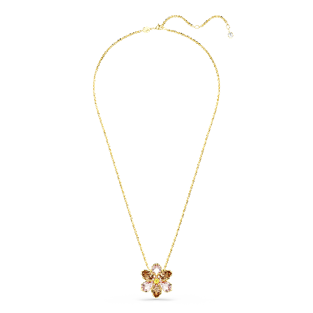 Resim Idyllia Kolye ve broş, Karışık kesimler, Çiçek, Çok renkli, Altın rengi kaplama