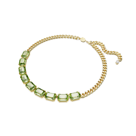 Resim Millenia Kolye, Sekizgen kesim, Yeşil, Altın rengi kaplama