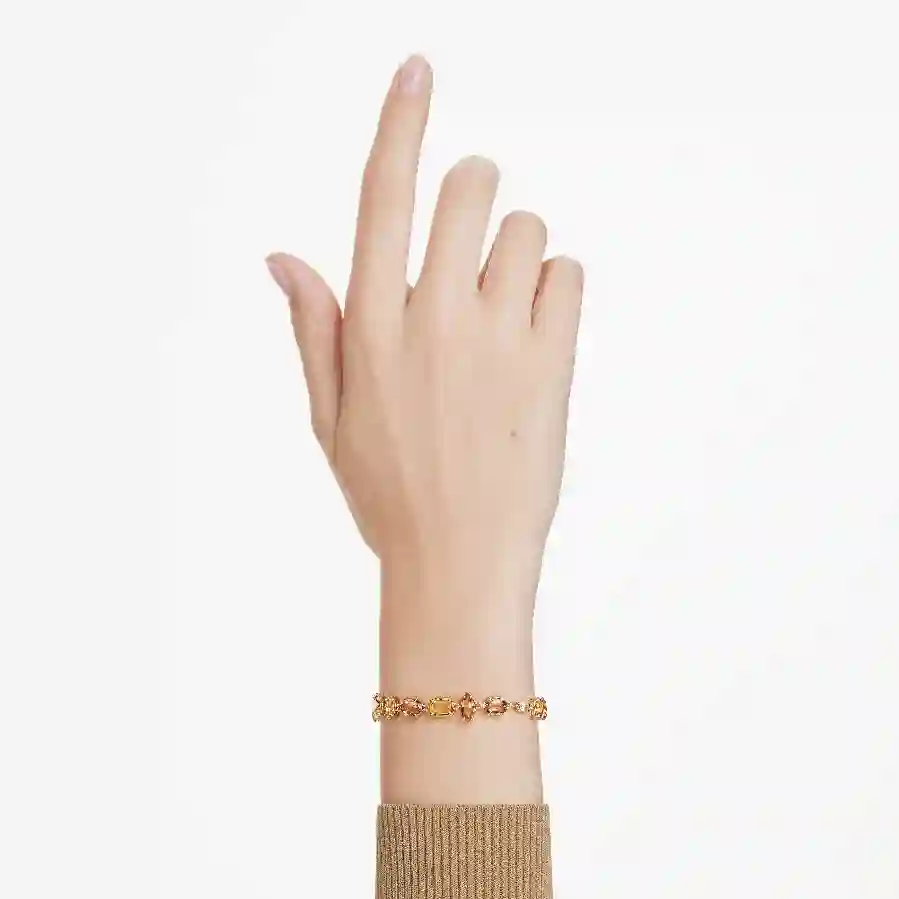 Resim Gema Bileklik, Karışık kesimler, Sarı, Altın rengi kaplama