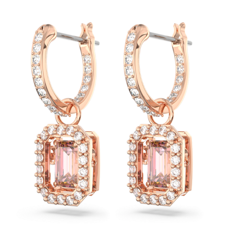 Resim Millenia damla küpeler, Sekizgen kesim, Pembe, Pembe altın rengi kaplama