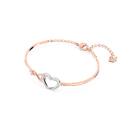 Resim Swarovski Infinity Bileklik, Sonsuzluk ve kalp, Beyaz, Karışık metal yüzey