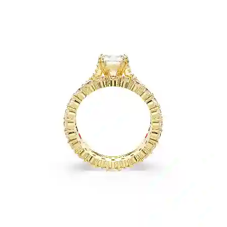 Resim Stilla Yüzük, Set (2), Yuvarlak kesim, Beyaz, Altın rengi kaplama