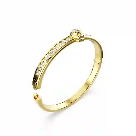 Resim Numina Bileklik, Yuvarlak kesim, Beyaz, Altın rengi kaplama