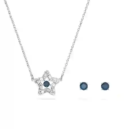 Resim Stella Set, Karışık kesimler, Yıldız, Mavi, Rodyum kaplama