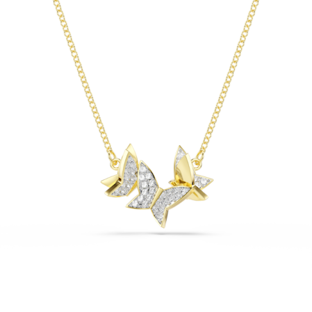 Resim Idyllia Lilia Kolye, Kelebek, Beyaz, Altın rengi kaplama