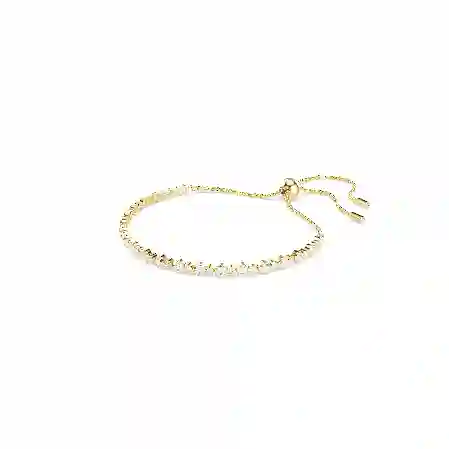 Resim Matrix Tennis bileklik, Yuvarlak kesim, Beyaz, Altın rengi kaplama