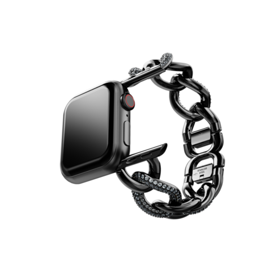 Resim Sparkling Zincir kordon, Apple Watch® 40 mm ve 41 mm ile uyumlu, Siyah, Siyah yüzey