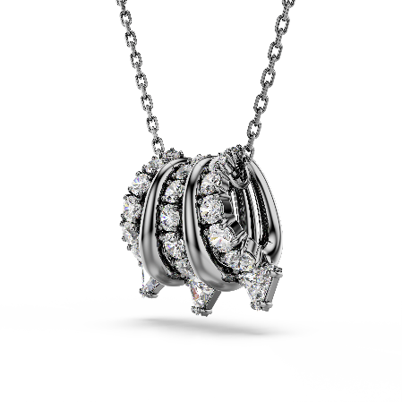 Resim Sublima Kolye, Beyaz, Rutenyum kaplama