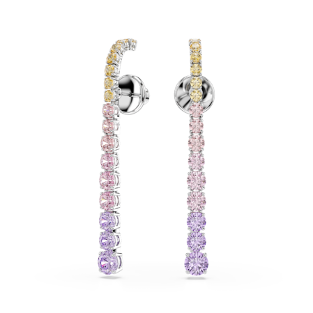 Resim Matrix damla küpeler, Yuvarlak kesimlerin renk geçişleri, Çok renkli, Rodyum kaplama